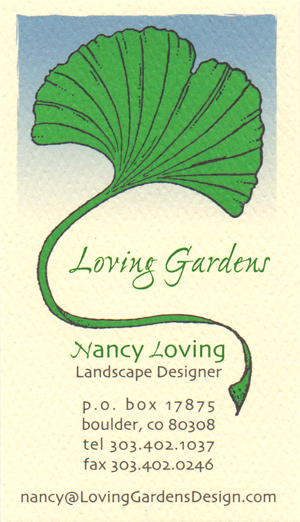 Loving Gardens, Nancy Loving, landscape design and installation, Boulder, Colorado, 303.402.1037